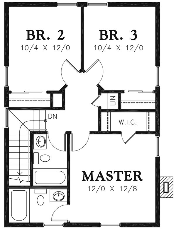 Farmhouse Floor Plan - Upper Floor Plan #48-977