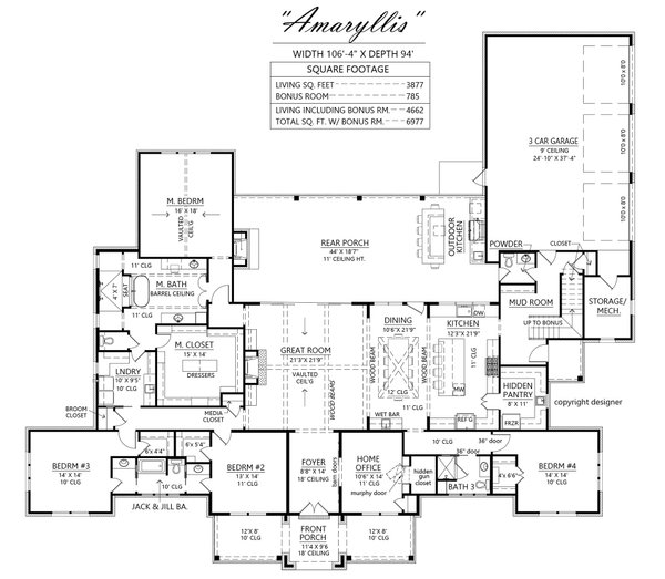 Dream House Plan - Farmhouse Floor Plan - Main Floor Plan #1074-105