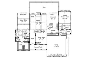 Floor Plan - Main Floor for European House Plan #927-20 - 4 bed, 3.5 bath