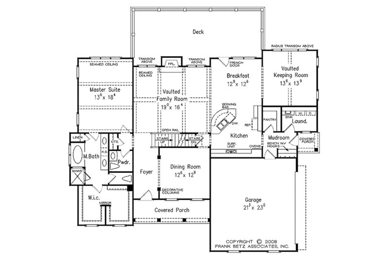 Dream House Plan - Floor Plan - Main Floor for European House Plan #927-20 - 4 bed, 3.5 bath