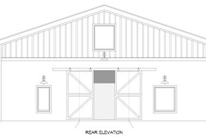 Exterior - Rear Elevation for Traditional House Plan #932-694, 1 bath
