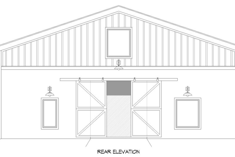 Home Plan - Exterior - Rear Elevation for Traditional House Plan #932-694, 1 bath