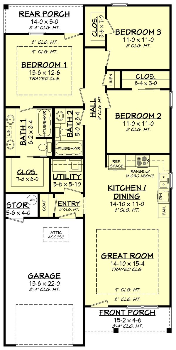 Architectural House Design - Cottage Floor Plan - Main Floor Plan #430-39