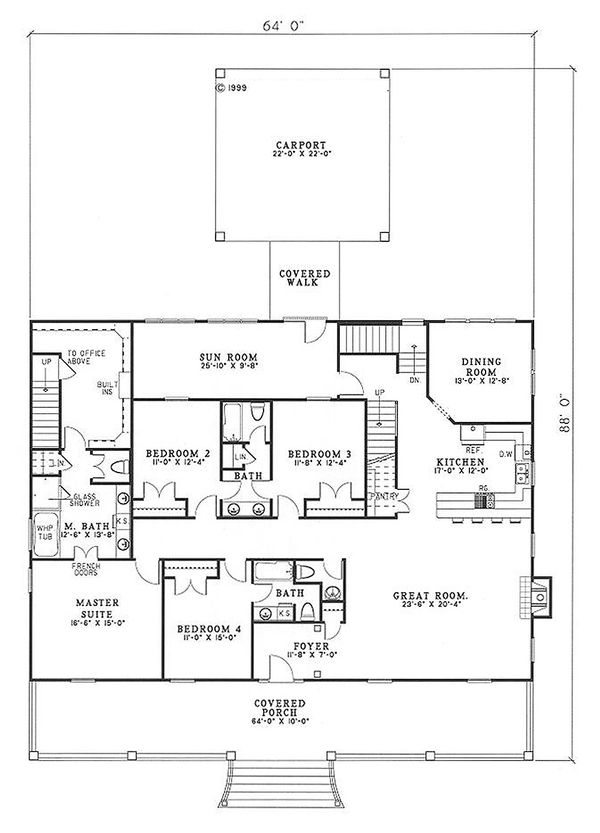 Dream House Plan - Country Floor Plan - Main Floor Plan #17-2036