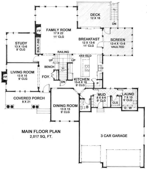 Country Floor Plan - Main Floor Plan #51-554