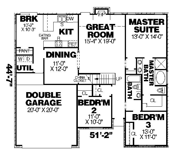 Cottage Floor Plan - Main Floor Plan #34-140