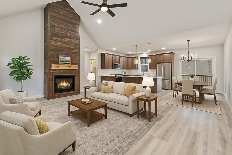 Home Plan - Interior - Family Room for Barndominium House Plan #44-299 - 3 bed, 2 bath