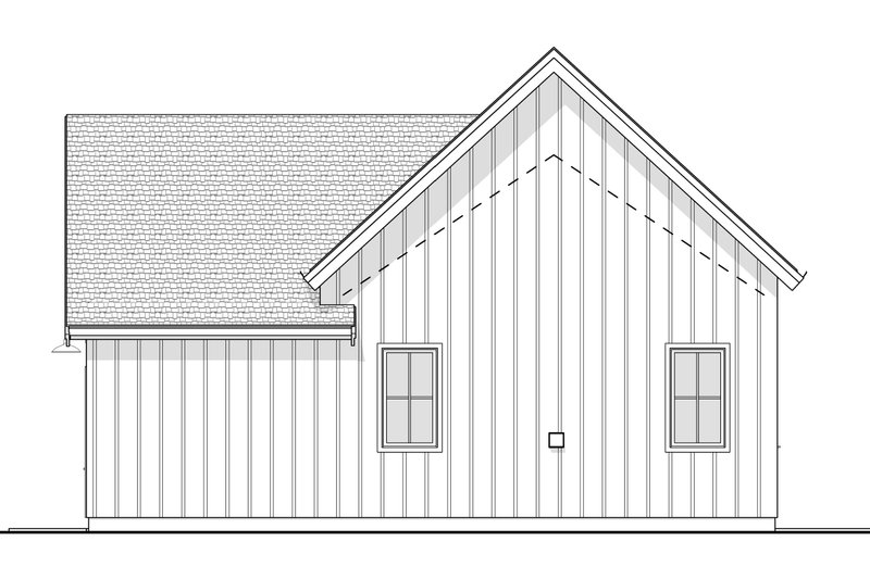 House Blueprint - Exterior - Rear Elevation for Farmhouse House Plan #1114-107, 1 bath