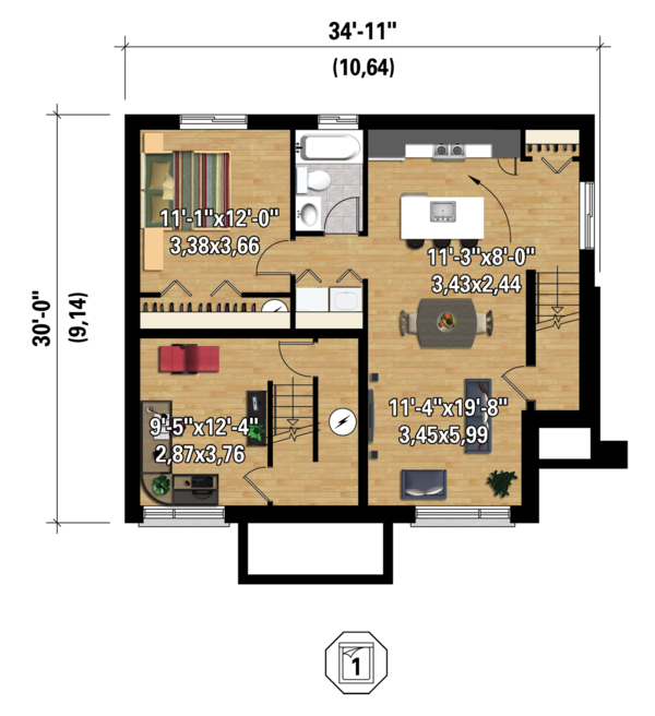 Home Plan - Contemporary Floor Plan - Lower Floor Plan #25-4400