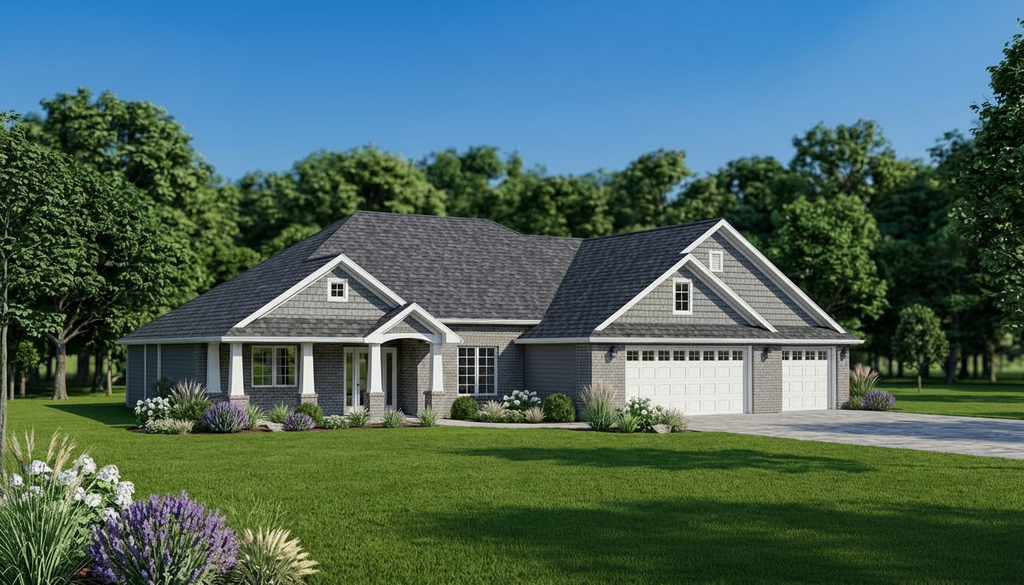 Exterior - Front Elevation 2 for Ranch House Plan #1064-34 - 3 bed, 2.5 bath