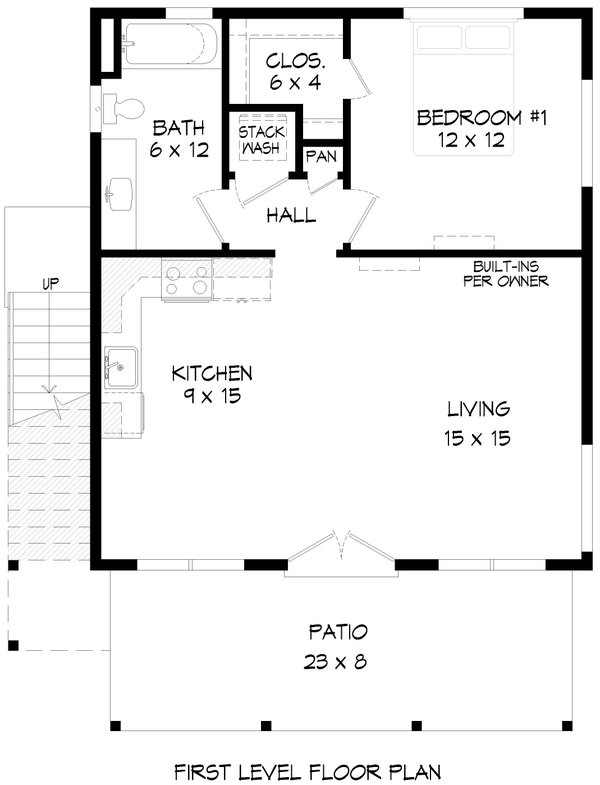 Contemporary Floor Plan - Main Floor Plan #932-1065