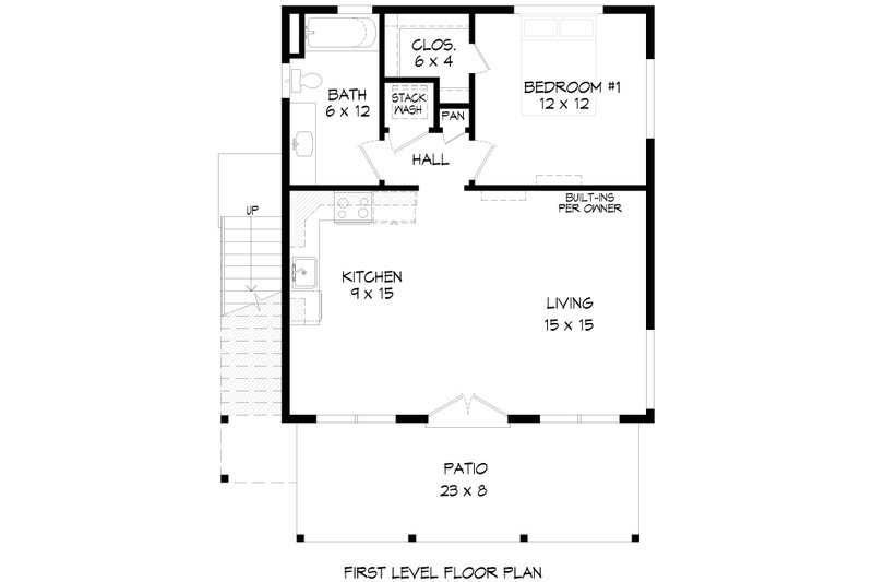 Architectural House Design - Floor Plan - Main Floor for Contemporary House Plan #932-1065 - 2 bed, 2 bath