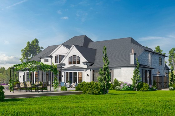 Exterior - Rear Elevation 3 for European House Plan #54-696 - 5 bed, 5 bath