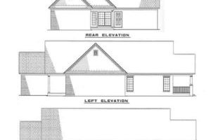 Exterior - Rear Elevation for Traditional House Plan #17-199 - 3 bed, 2 bath
