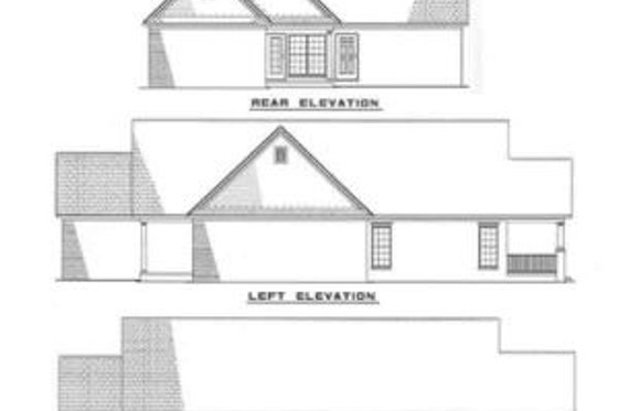 Exterior - Rear Elevation for Traditional House Plan #17-199 - 3 bed, 2 bath
