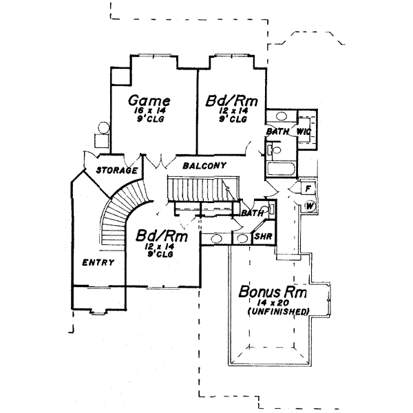 European Floor Plan - Upper Floor Plan #52-169