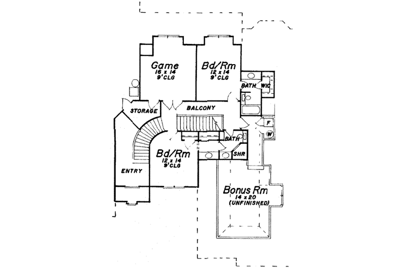 Home Plan - Floor Plan - Upper Floor for European House Plan #52-169 - 3 bed, 3.5 bath