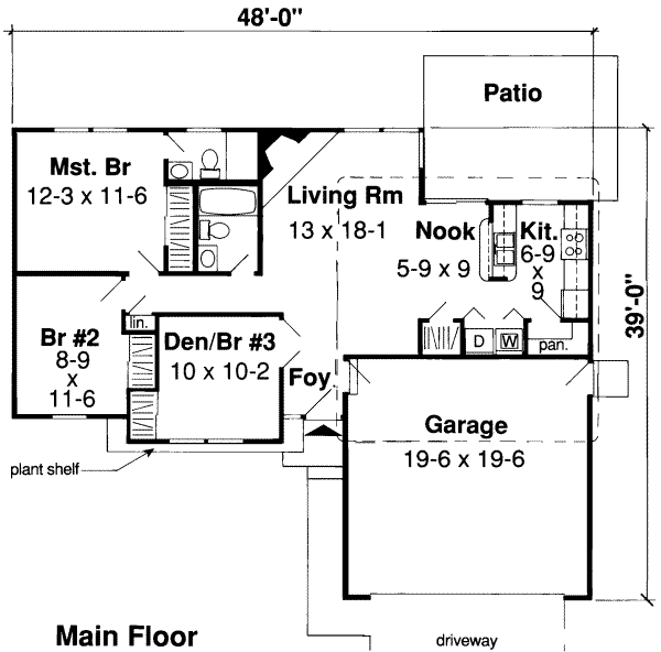 Traditional Floor Plan - Main Floor Plan #312-373
