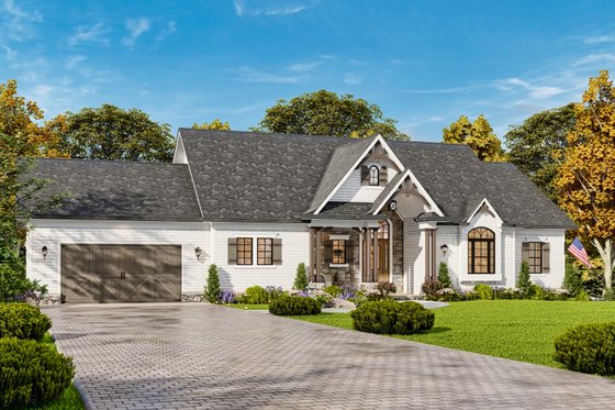 Exterior - Front Elevation 3 for Traditional House Plan #54-710 - 4 bed, 4 bath