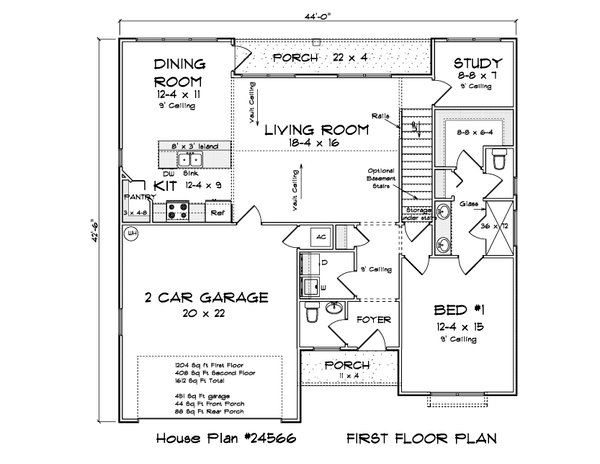 House Blueprint - Cottage Floor Plan - Main Floor Plan #513-2359
