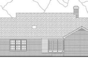 Exterior - Rear Elevation for Country House Plan #406-220 - 3 bed, 2.5 bath