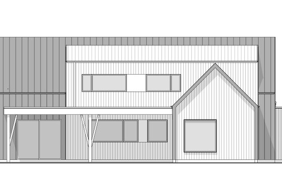 Exterior - Rear Elevation 3 for Contemporary House Plan #1114-90 - 4 bed, 2.5 bath