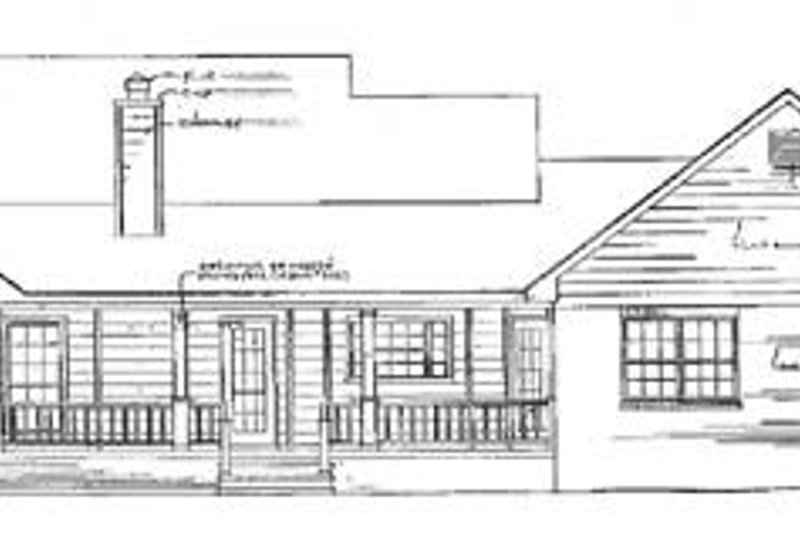 Home Plan - Exterior - Rear Elevation for Traditional House Plan #14-117 - 3 bed, 2 bath