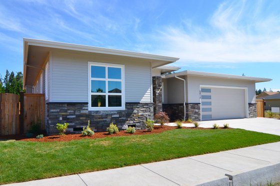 Exterior - Front Elevation 4 for Prairie House Plan #124-1195 - 3 bed, 2 bath