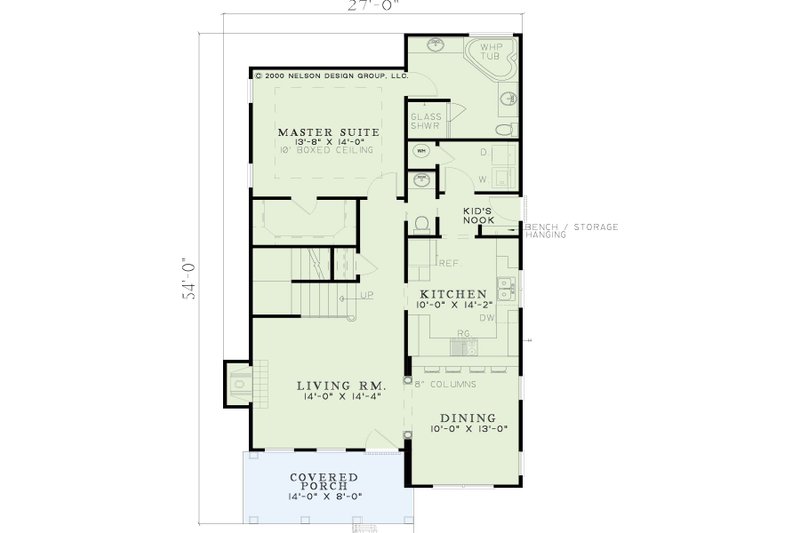 Architectural House Design - Floor Plan - Main Floor for Southern House Plan #17-2032 - 3 bed, 2.5 bath