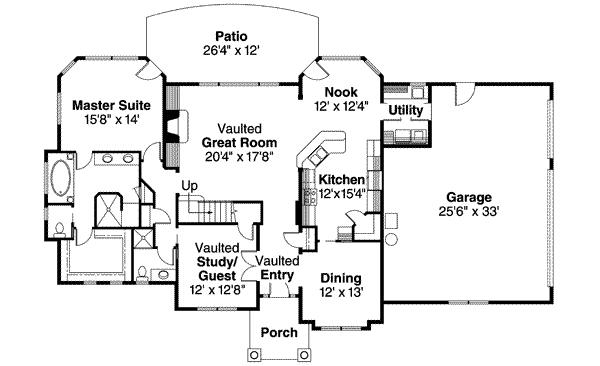 Home Plan - European Floor Plan - Main Floor Plan #124-512