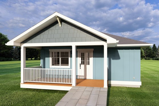 Exterior - Rear Elevation for Craftsman House Plan #126-262 - 1 bed, 1 bath