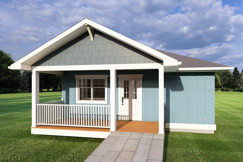 Dream House Plan - Exterior - Rear Elevation for Craftsman House Plan #126-262 - 1 bed, 1 bath