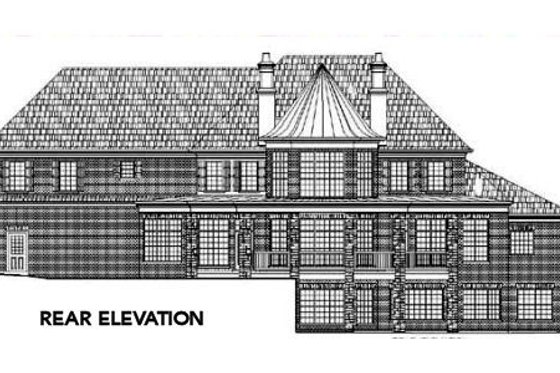 Exterior - Rear Elevation for Traditional House Plan #119-234 - 5 bed, 3 bath