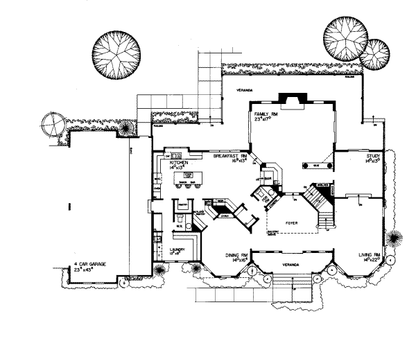 Dream House Plan - Victorian Floor Plan - Main Floor Plan #72-372