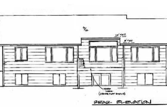 Exterior - Rear Elevation for Traditional House Plan #58-136 - 3 bed, 2 bath