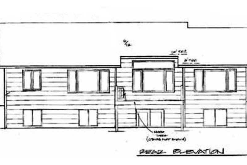 Home Plan - Exterior - Rear Elevation for Traditional House Plan #58-136 - 3 bed, 2 bath