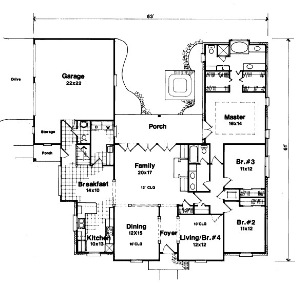 European Floor Plan - Main Floor Plan #41-155