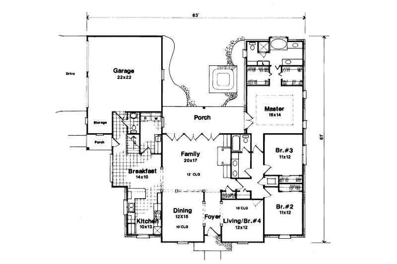 House Plan Design - Floor Plan - Main Floor for European House Plan #41-155 - 3 bed, 2.5 bath