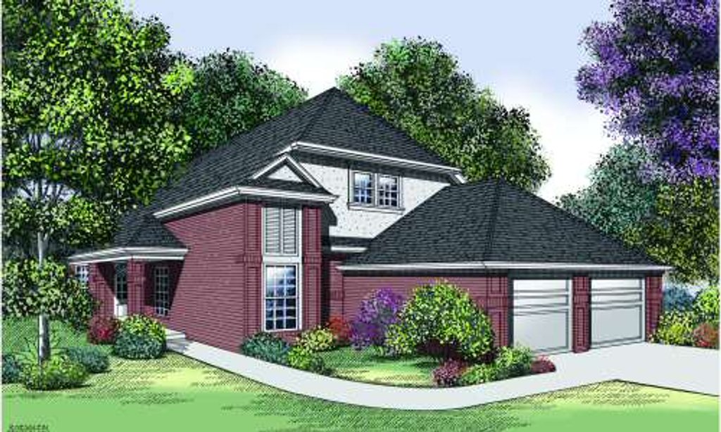 Exterior - Front Elevation 2 for Traditional House Plan #45-313 - 3 bed, 2.5 bath