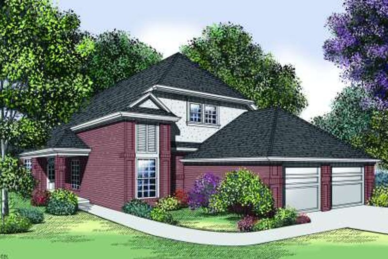 Exterior - Front Elevation 2 for Traditional House Plan #45-313 - 3 bed, 2.5 bath