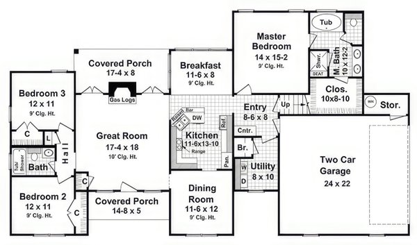 Farmhouse Floor Plan - Main Floor Plan #21-534