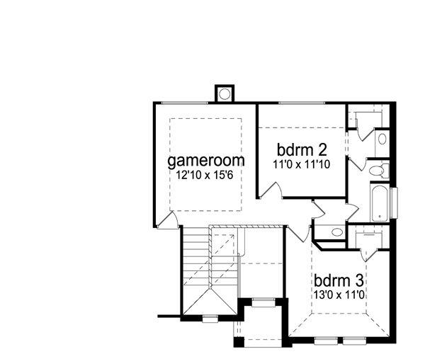 House Design - Traditional Floor Plan - Upper Floor Plan #84-502