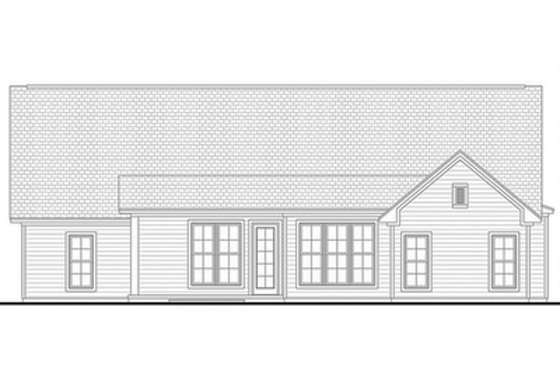 Exterior - Rear Elevation for Country House Plan #430-91 - 3 bed, 2 bath