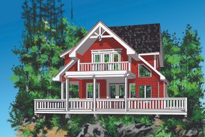 Cottage Exterior - Front Elevation Plan #118-134