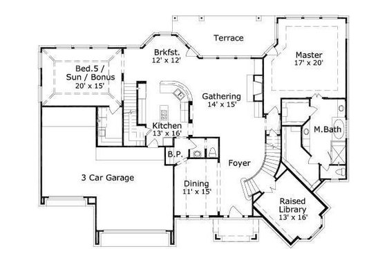 Floor Plan - Main Floor for Traditional House Plan #411-307 - 5 bed, 3.5 bath