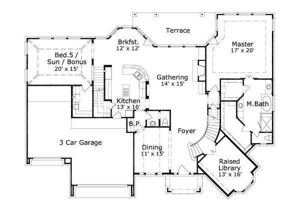 Traditional Floor Plan - Main Floor Plan #411-307