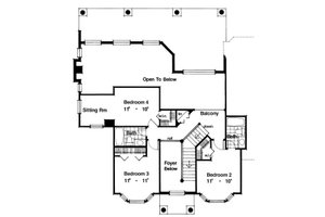 Floor Plan - Upper Floor for Classical House Plan #417-325 - 4 bed, 3.5 bath