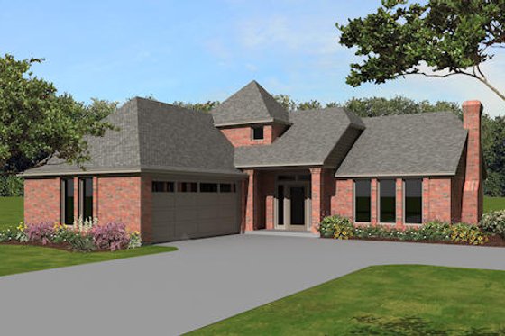 Exterior - Front Elevation for European House Plan #81-13815 - 3 bed, 2.5 bath