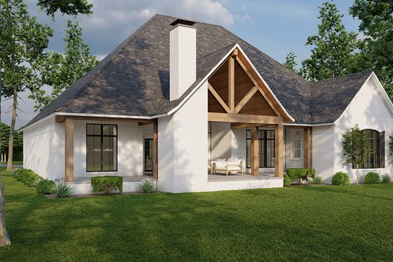 Exterior - Rear Elevation 4 for European House Plan #923-334 - 3 bed, 2.5 bath