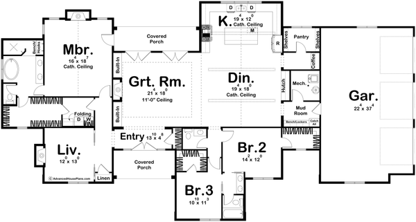 Dream House Plan - Cottage Floor Plan - Main Floor Plan #455-299